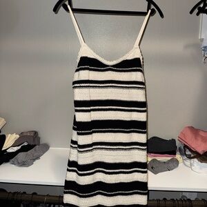 Striped Black and White Maxi  Dress